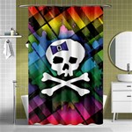 Rainbow Plaid Skull Shower Curtain 48  x 72  (Small)