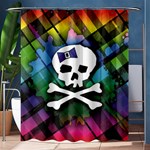 Rainbow Plaid Skull Shower Curtain 60  x 72  (Medium)