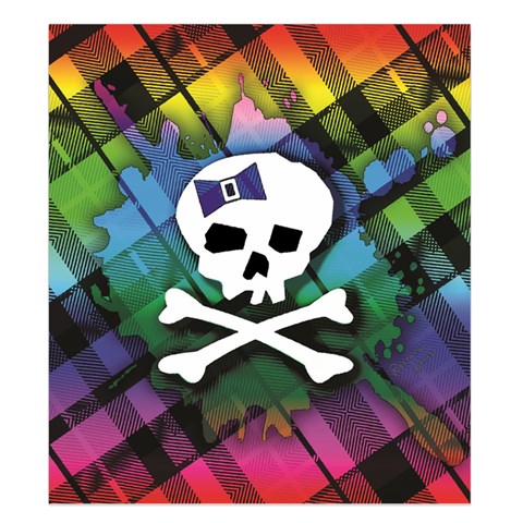 Rainbow Plaid Skull Duvet Cover Double Side (King Size) from ArtsNow.com Front