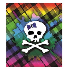 Rainbow Plaid Skull Duvet Cover Double Side (King Size) from ArtsNow.com Back