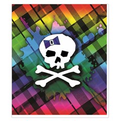 Rainbow Plaid Skull Duvet Cover Double Side (California King Size) from ArtsNow.com Back