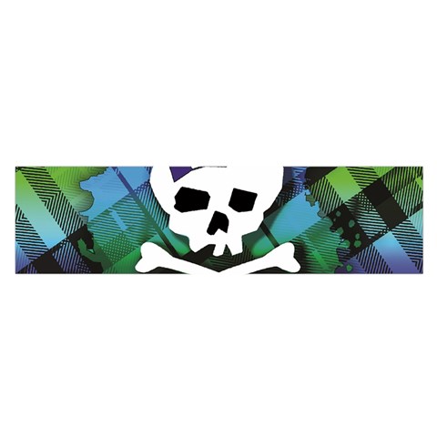 Rainbow Plaid Skull Satin Scarf (Oblong) from ArtsNow.com Front