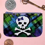 Rainbow Plaid Skull Large Coin Purse