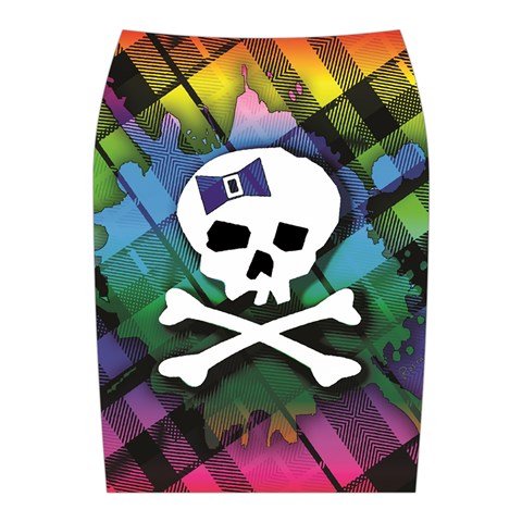 Rainbow Plaid Skull Midi Wrap Pencil Skirt from ArtsNow.com Back