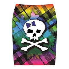 Rainbow Plaid Skull Midi Wrap Pencil Skirt from ArtsNow.com Back