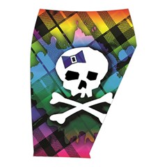 Rainbow Plaid Skull Midi Wrap Pencil Skirt from ArtsNow.com  Front Right 