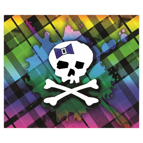 Rainbow Plaid Skull Medium Tote Bag from ArtsNow.com Front