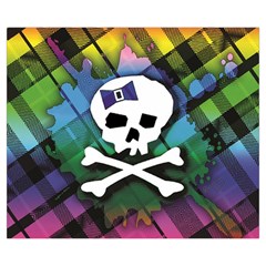 Rainbow Plaid Skull Medium Tote Bag from ArtsNow.com Back