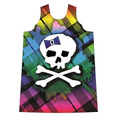 Rainbow Plaid Skull Shoulder Cutout Velvet One Piece from ArtsNow.com Front