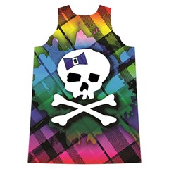 Rainbow Plaid Skull Shoulder Cutout Velvet One Piece from ArtsNow.com Back