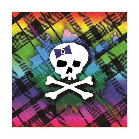 Rainbow Plaid Skull Square Tapestry (Large) from ArtsNow.com Front