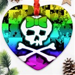 Rainbow Skull Ornament (Heart)