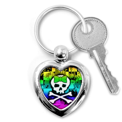 Rainbow Skull Key Chain (Heart) from ArtsNow.com Front