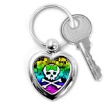 Rainbow Skull Key Chain (Heart)