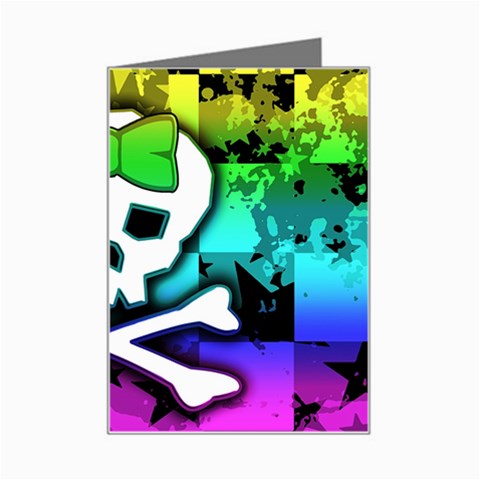 Rainbow Skull Mini Greeting Card from ArtsNow.com Left