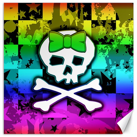 Rainbow Skull Canvas 12  x 12  from ArtsNow.com 11.4 x11.56  Canvas - 1