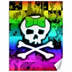 Rainbow Skull Canvas 12  x 16 