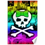 Rainbow Skull Canvas 12  x 18 