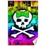 Rainbow Skull Canvas 24  x 36 