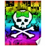 Rainbow Skull Canvas 11  x 14 