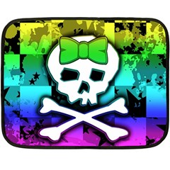 Rainbow Skull Double Sided Fleece Blanket (Mini) from ArtsNow.com 35 x27  Blanket Front