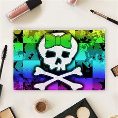 Rainbow Skull Cosmetic Bag (Large) from ArtsNow.com Front