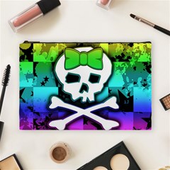 Rainbow Skull Cosmetic Bag (Large) from ArtsNow.com Front