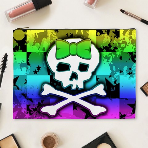 Rainbow Skull Cosmetic Bag (XL) from ArtsNow.com Front