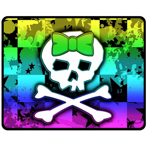 Rainbow Skull Fleece Blanket (Medium) from ArtsNow.com 60 x50  Blanket Front