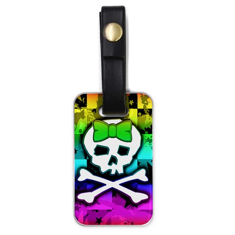 Rainbow Skull Luggage Tag (one side) from ArtsNow.com Front