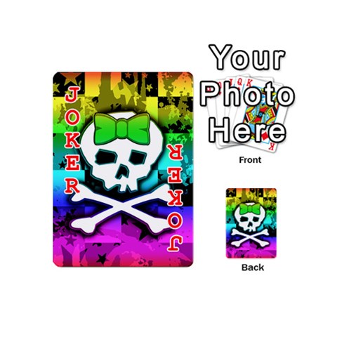 Rainbow Skull Playing Cards 54 Designs (Mini) from ArtsNow.com Front - Joker2