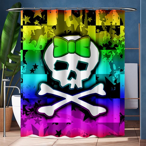 Rainbow Skull Shower Curtain 60  x 72  (Medium) from ArtsNow.com 60 x72  Curtain