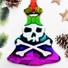 Rainbow Skull Christmas Tree Ornament (Two Sides) from ArtsNow.com Front