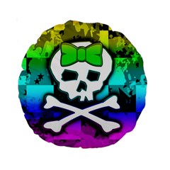 Rainbow Skull Standard 15  Premium Round Cushion  from ArtsNow.com Front