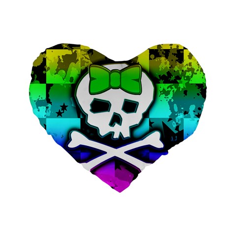 Rainbow Skull Standard 16  Premium Heart Shape Cushion  from ArtsNow.com Front