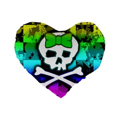 Rainbow Skull Standard 16  Premium Heart Shape Cushion  from ArtsNow.com Front