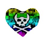 Rainbow Skull Standard 16  Premium Heart Shape Cushion 
