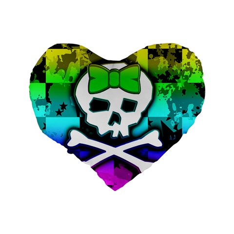 Rainbow Skull Standard 16  Premium Heart Shape Cushion  from ArtsNow.com Back