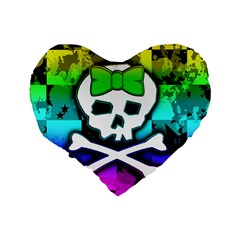 Rainbow Skull Standard 16  Premium Heart Shape Cushion  from ArtsNow.com Back