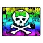 Rainbow Skull Double Sided Fleece Blanket (Small)