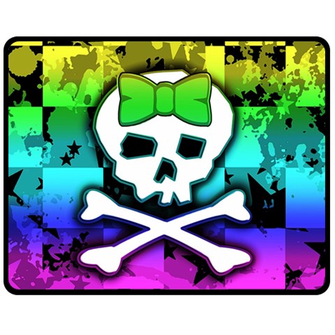 Rainbow Skull Double Sided Fleece Blanket (Medium) from ArtsNow.com 58.8 x47.4  Blanket Front