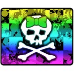 Rainbow Skull Double Sided Fleece Blanket (Medium)