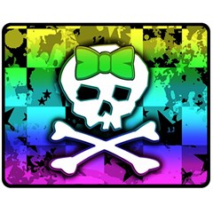 Rainbow Skull Double Sided Fleece Blanket (Medium) from ArtsNow.com 58.8 x47.4  Blanket Back