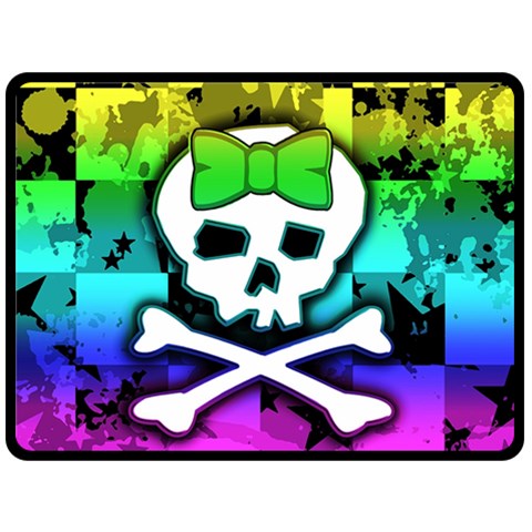Rainbow Skull Double Sided Fleece Blanket (Large) from ArtsNow.com 80 x60  Blanket Front