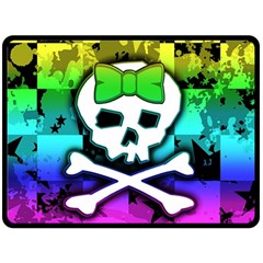 Rainbow Skull Double Sided Fleece Blanket (Large) from ArtsNow.com 80 x60  Blanket Front