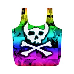 Rainbow Skull Full Print Recycle Bag (M) from ArtsNow.com Front