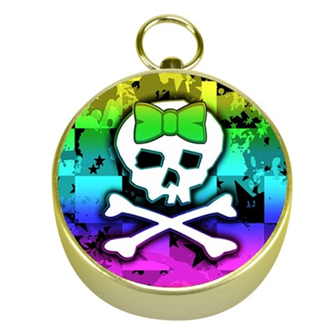 Rainbow Skull Gold Compass from ArtsNow.com Front