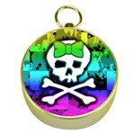 Rainbow Skull Gold Compass