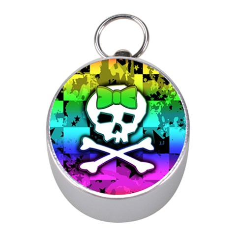 Rainbow Skull Silver Compass (Mini) from ArtsNow.com Front