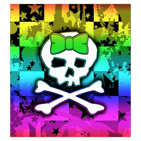 Rainbow Skull Drawstring Pouch (Large) from ArtsNow.com Front